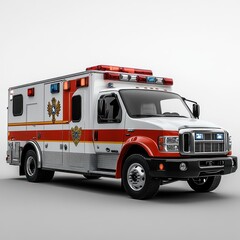 A modern ambulance vehicle equipped for emergency medical services.
