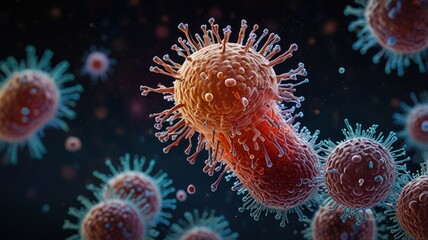 Fototapeta premium Microscopic Viral Infection