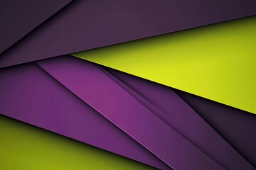 Fototapeta premium Abstract composition of overlapping geometric shapes in purple and green.