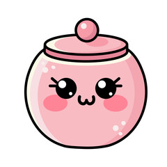 Cute kawaii pink sugar bowl