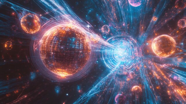 Theoretical AIpowered quantum experiment exploring the role of neutrinos in the energy grid of a Type III civilization visualized with cosmic accuracy