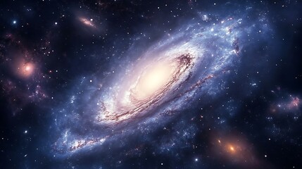 Obraz premium Swirling galaxy cluster in cosmic dust