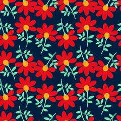 Seamless pattern of decorative flowers. Vector stock illustration eps10. Adobe Illustrator Artwork