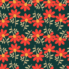 Seamless pattern of decorative flowers. Vector stock illustration eps10. Adobe Illustrator Artwork