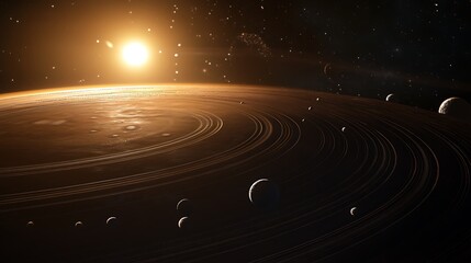 Obraz premium Planetary systems orbiting a luminous star