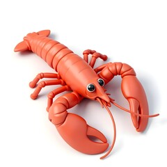 Bright Red Lobster with Claws
