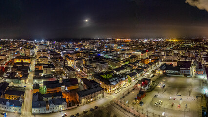 Lights of Oulu city at late evening