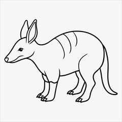 Fototapeta premium Aardvark line art White background illustration Generative Ai