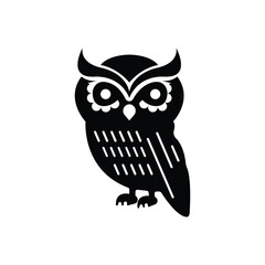Owl Logo, Icon, Clipart Silhouette Vector Illustration.