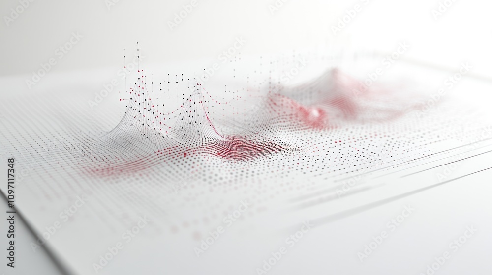Aufkleber Abstract visualization of data represented through dynamic, flowing lines and points.