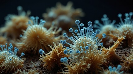 Obraz premium Microscopic Fungi Bloom