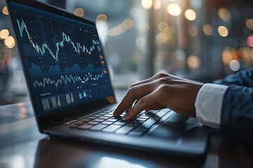 A Businessman Examining Graph on Laptop at the Office