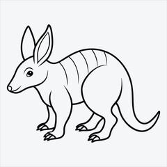 Fototapeta premium Aardvark line art White background illustration Generative Ai