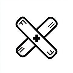 Fototapeta premium Medical Cross Symbol with Bandages for Health and First Aid Concept