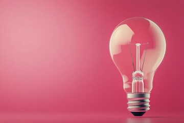 Unique glass light bulb on vibrant pink and turquoise background showcasing creative design