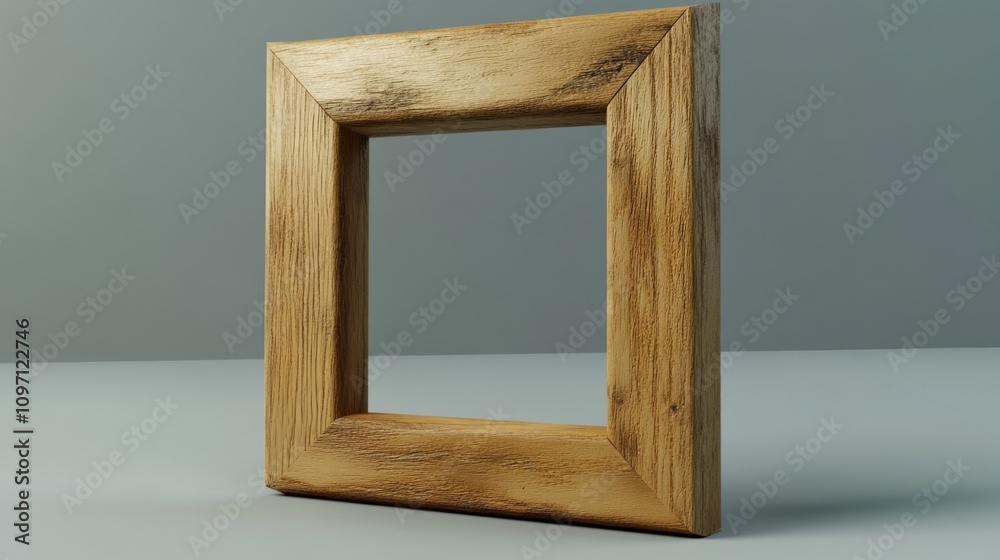 Poster rustic wooden frame empty picture border