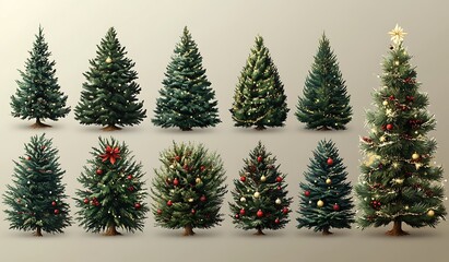 Obraz premium group of Christmas trees