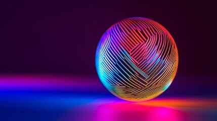 Fototapeta premium Abstract artistic engraving on a lens, glowing dynamically in colorful ambient light, artistic engraved lens, visual innovation