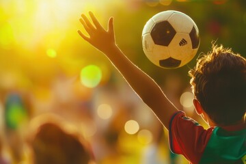 A proud parent cheering at their child��s soccer game, filled with enthusiasm.