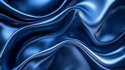 Obraz premium Abstract Blue Silk: Elegant Drapery and Smooth Waves Texture