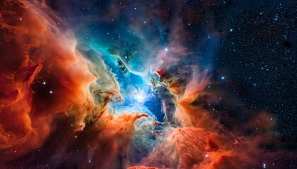 Vivid and Colorful Crab Nebula with Bright Gas Clouds