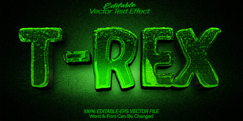 T-Rex Vector Text Effect Editable Alphabet  Jurassic Reptile Dino © Zeta