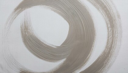 흰 캔버스 위에 물감으로 그려진 원형 브러시 스트로크