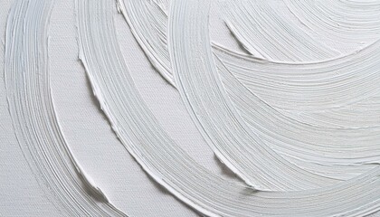 흰 캔버스 위에 물감으로 그려진 원형 브러시 스트로크