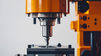 Drill press machine on the white background