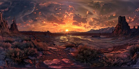 Fototapeta premium Sunset panorama