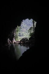 Cave with water reflection in vietman