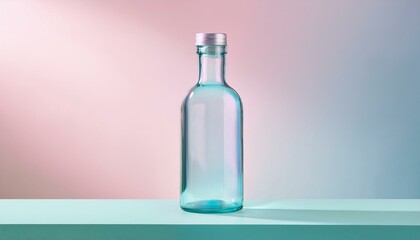 Obraz premium 매끄럽고 투명한 유리병과 파스텔톤 배경