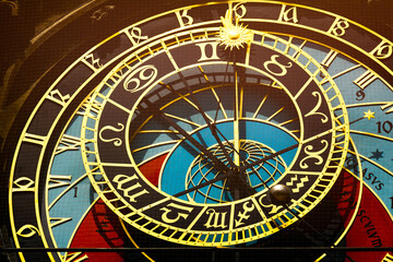Close-Up View of the Prague Astronomical Clock with Intricate Details