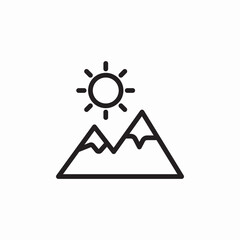 mountain sun landscape icon sign vector