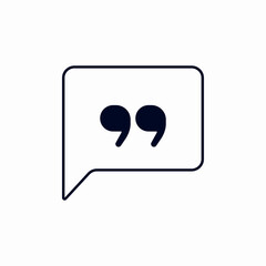 speech bubble quotes icon sign vector