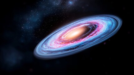 Obraz premium Cosmic Blast in Hyperspace Tunnel: Luminous Stars, Cosmic Rays, and Neon Flash