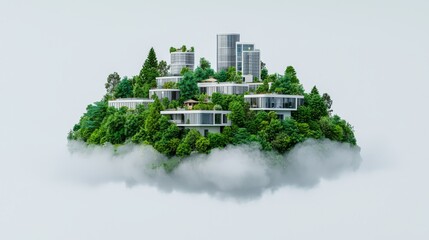 Fototapeta premium A city of the future featuring eco-friendly farming and lower meat intake.