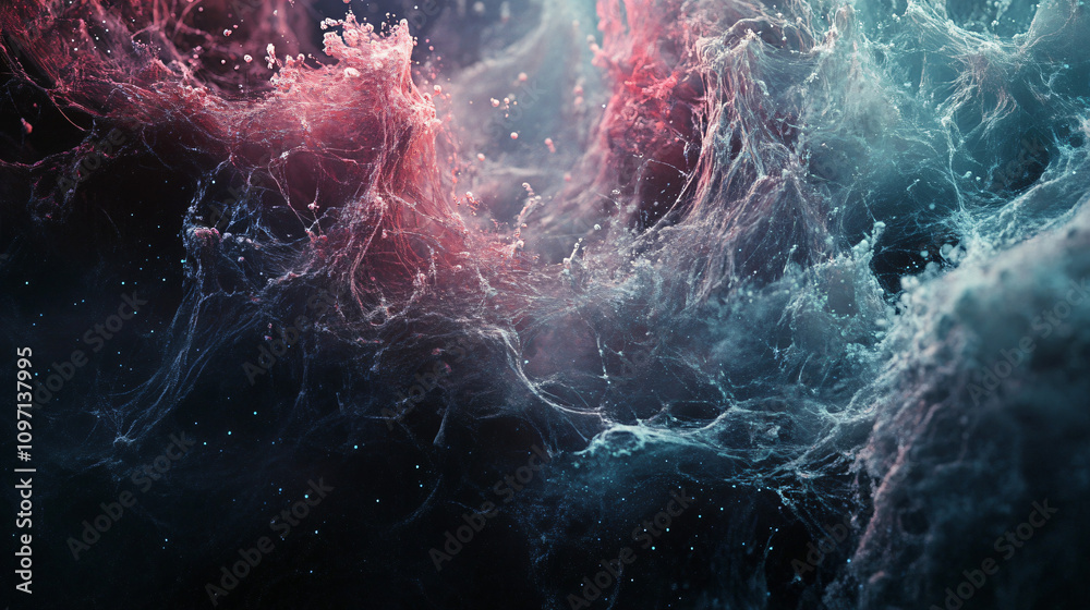 Leinwandbilder vibrant fibers weaving together to form dynamic patterns against a dark backdrop, ideal for abstract