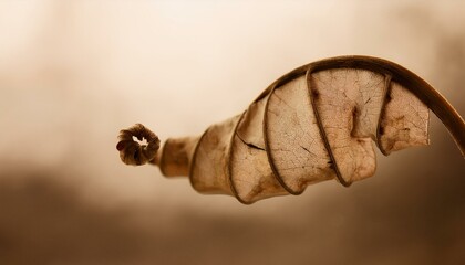 둥글게 말린 나뭇잎 빈티지 느낌