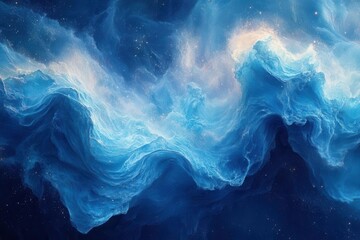 Fototapeta premium vibrant azure hues blend in a swirling abstract background, creating an immersive atmosphere that evokes a sense of freedom and creativity