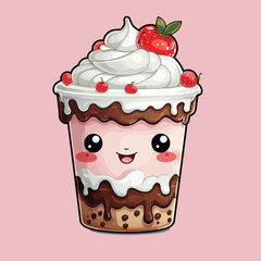 Cartoon milkshake mascot vector