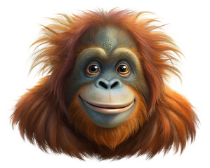 Cheerful Orangutan Expressing Joy