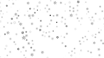A black background with a scattering of silver stars. The stars are of varying sizes and shapes, creating a random pattern. The image is simple and minimalist, with a touch of sparkle and magic.