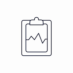 clipboard heart pulse icon sign vector