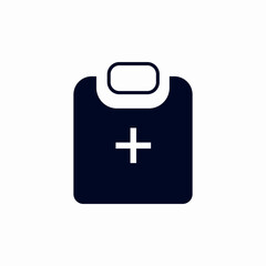 clipboard plus add icon sign vector