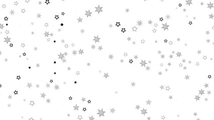 A black background with a scattering of silver stars. The stars are of varying sizes and shapes, creating a random pattern. The image is simple and minimalist, with a touch of sparkle and magic.