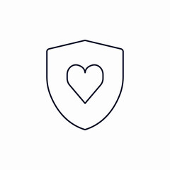 heart shield protection icon sign vector