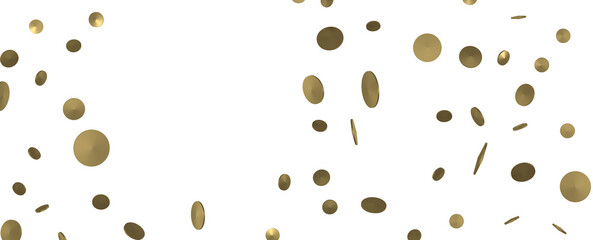 Glorious Cascade: Exquisite 3D Illustration of Glowing Gold Confetti