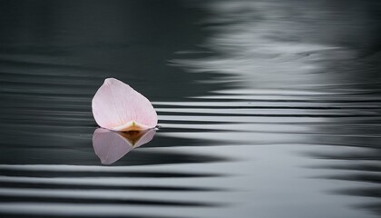 Fototapeta premium 작은 호수위에 떠있는 한송이의 꽃잎