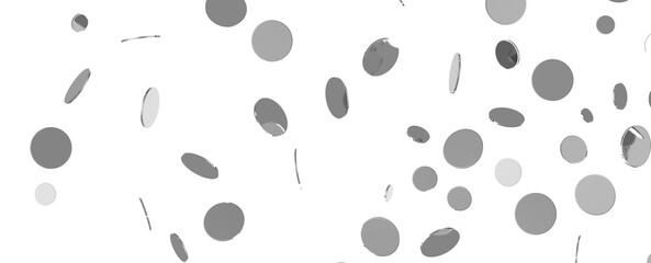Elegant Embrace: Mesmerizing 3D Illustration Depicting Swirling silver Confetti
